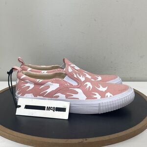 MCQ By Alexander McQueen Swallow Slip-On Sneaker Women Pink Canvas Sz 38‎ NEW